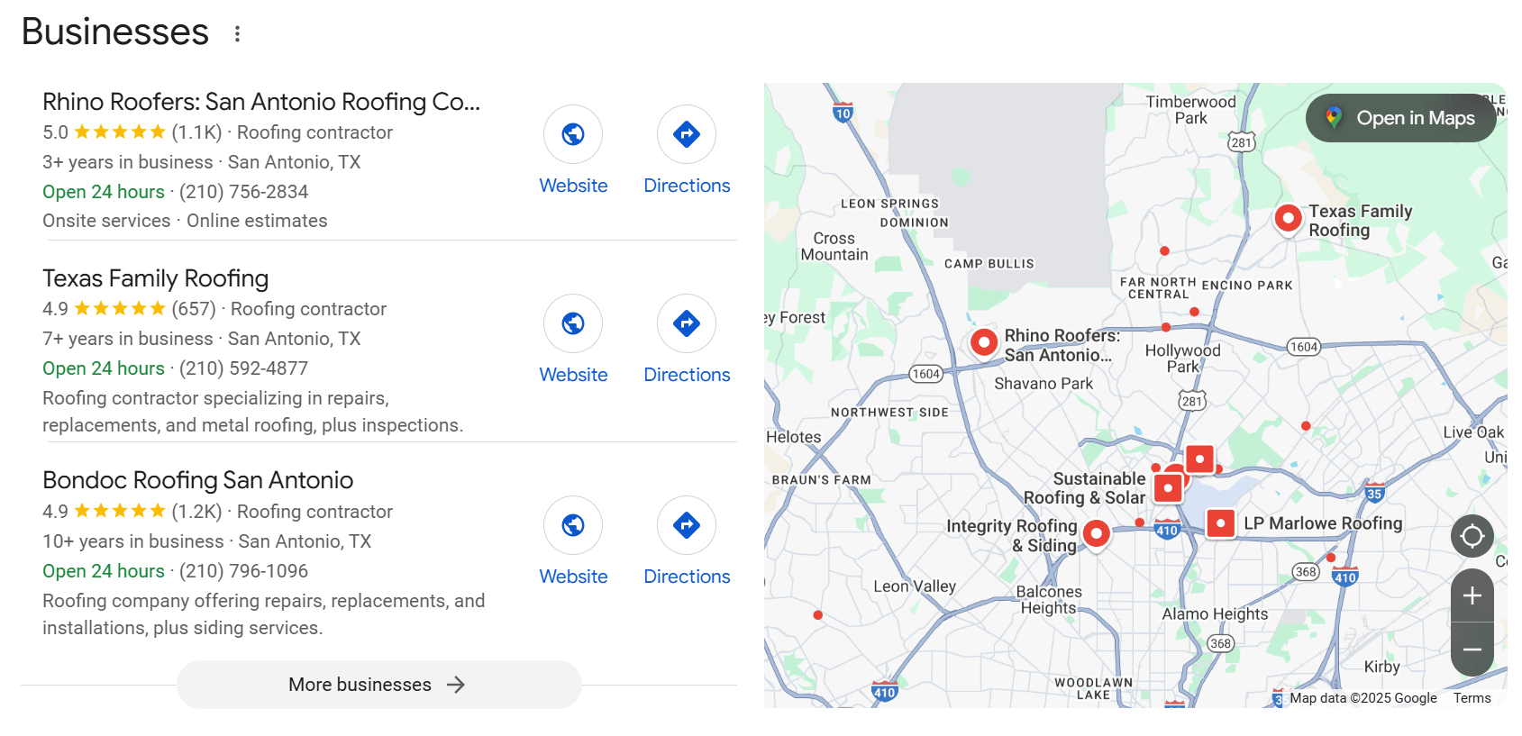 google business profiles for san antonio roofers