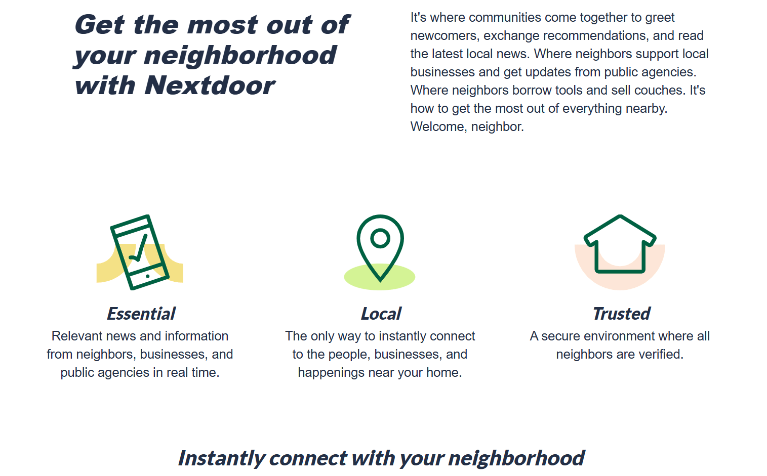 Nextdoor homepage