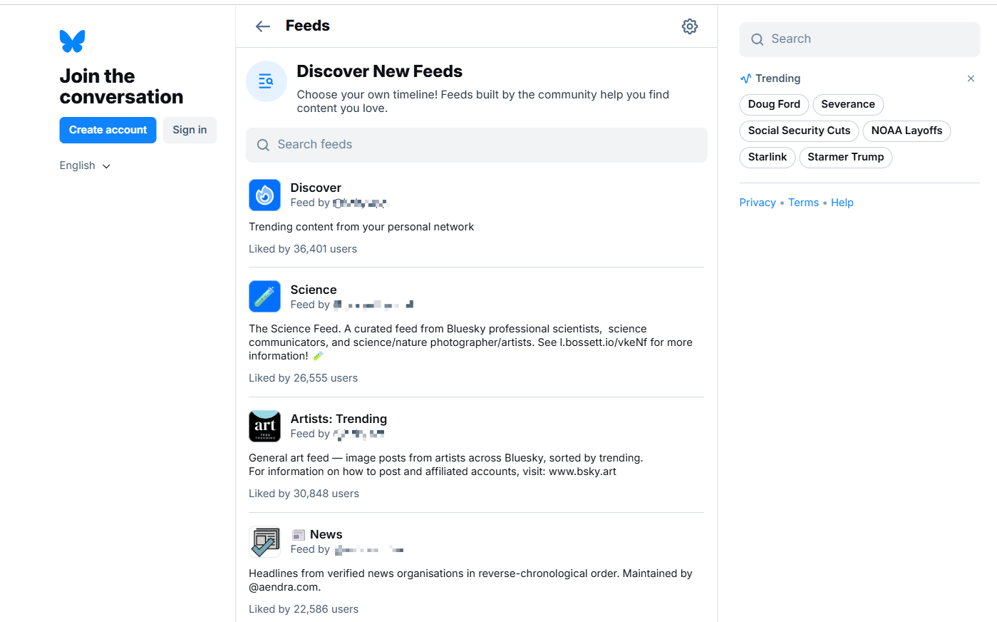 screenshot of the X home page