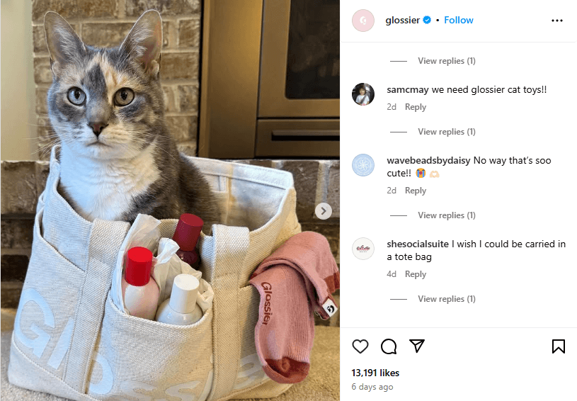 Glossier Instagram post