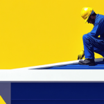 man working on roof