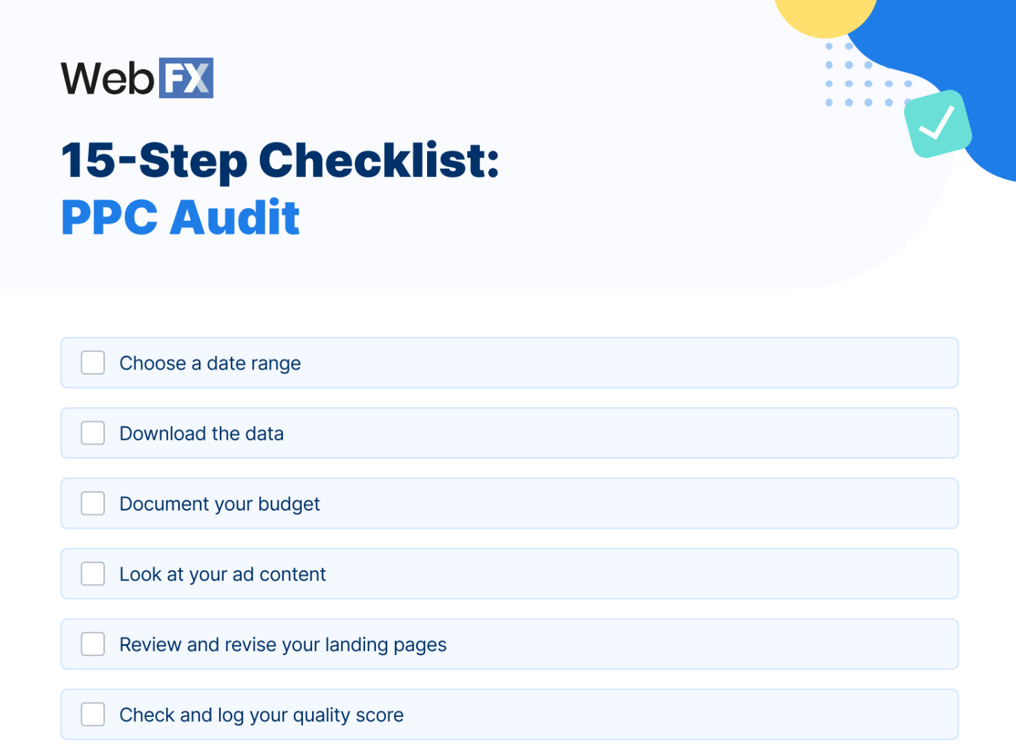 PPC checklist