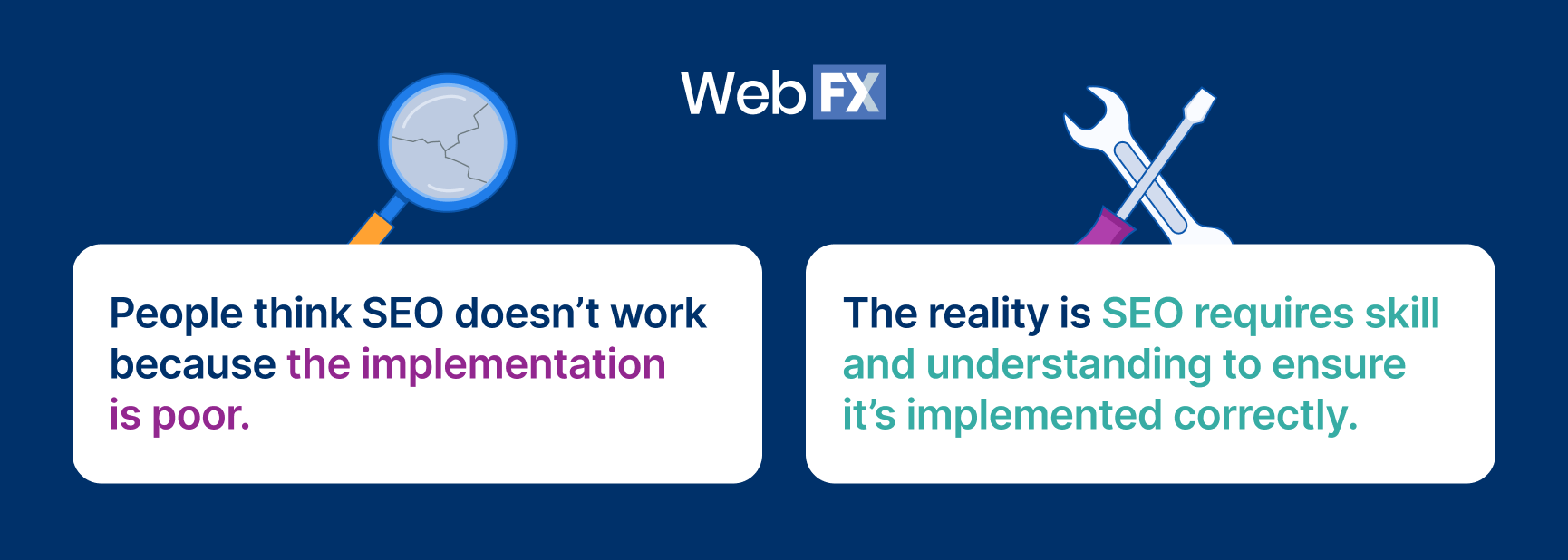 Explanation of a reason why people think SEO doesn't work and the reality