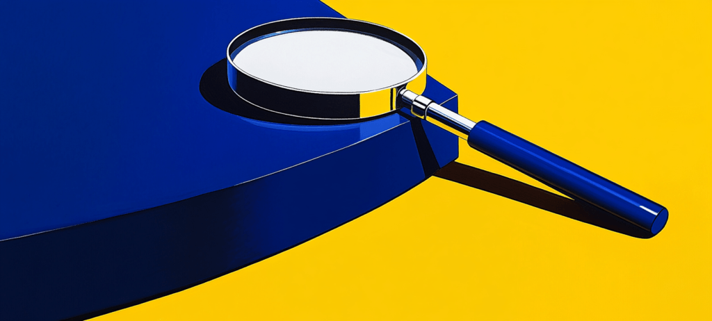 Magnifying glass on a table