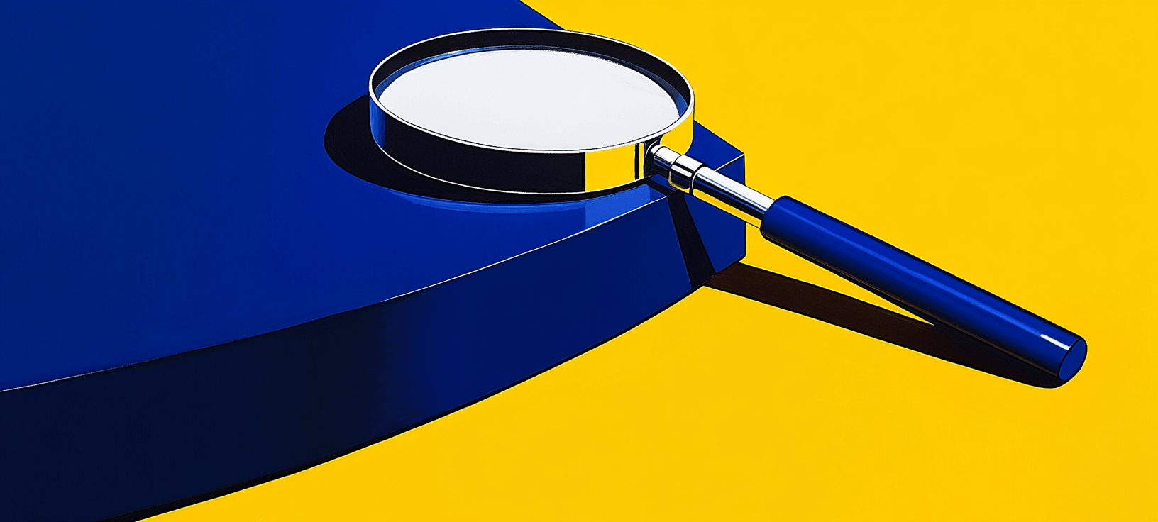 Magnifying glass on a table