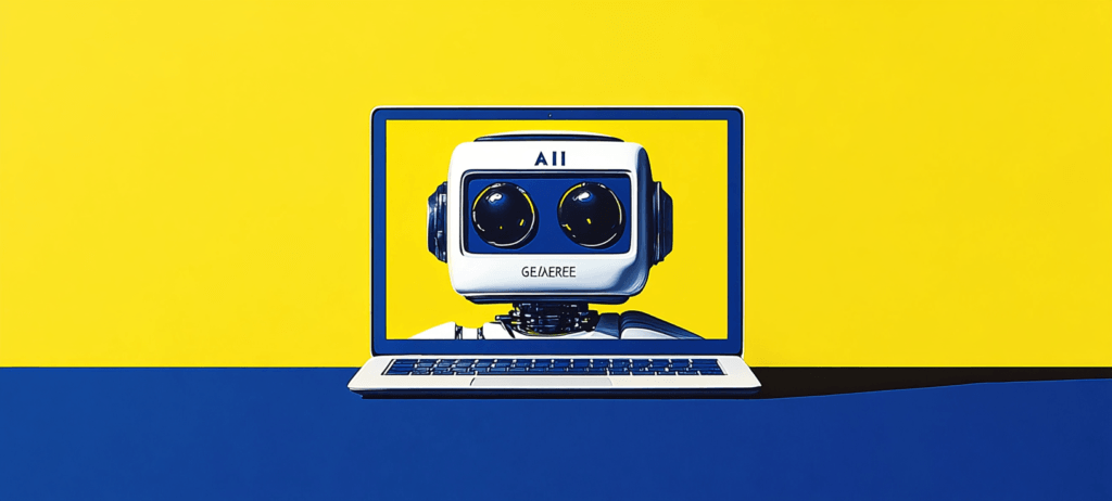 Robot in the frame of a laptop