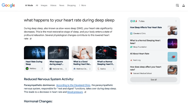 google ai mode example search