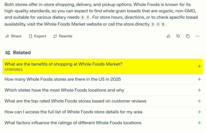 Whole Foods Perplexity ad