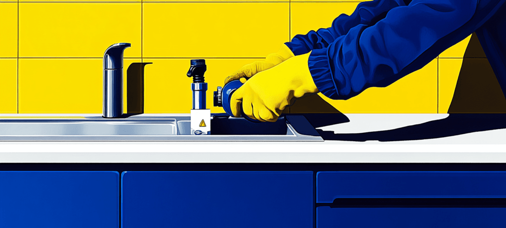 Plumber hands fixing a sink