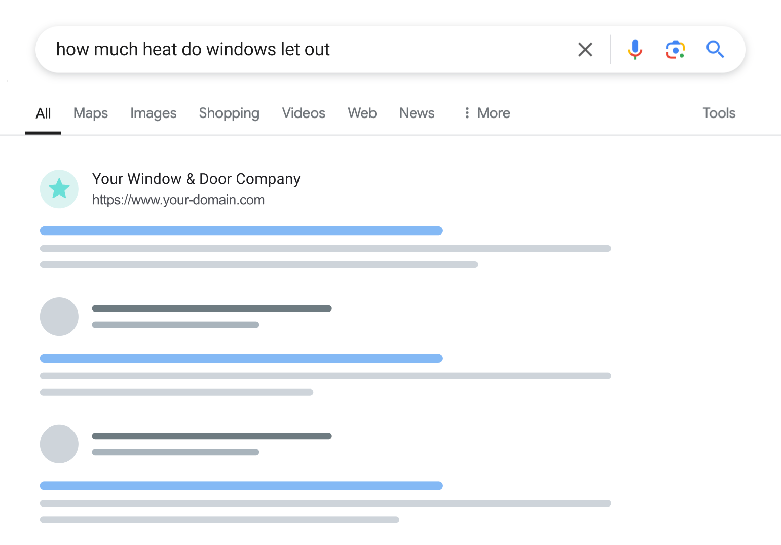 Window and door search result mockup