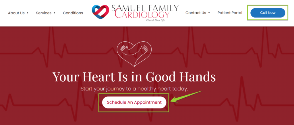 Cardiology website example