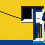 A commercial electrician at work
