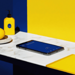 Phone on granite countertop