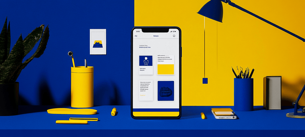 A smartphone focused on dental social media