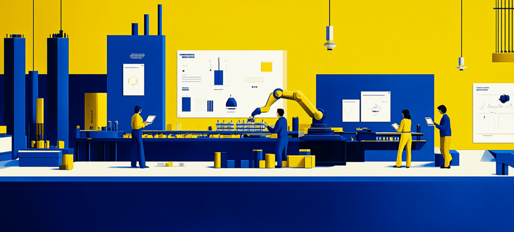 A manufacturing assembly line