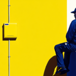 Two electricians looking at yellow wall