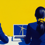 Energy and utilities staff looking at laptop