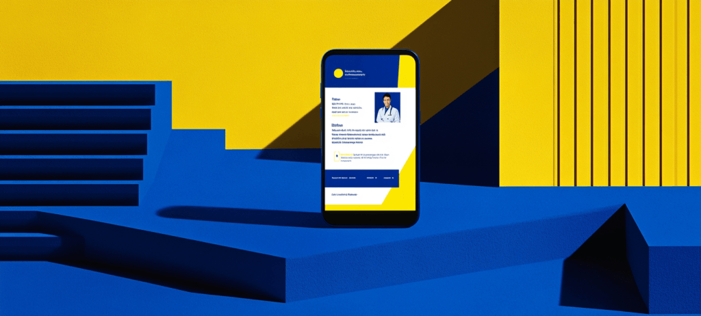 ENT website displayed on smartphone