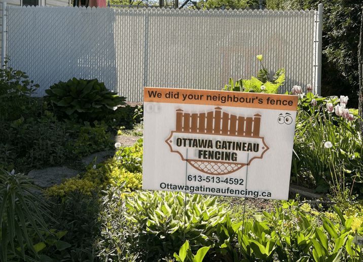 Yard sign for fence company