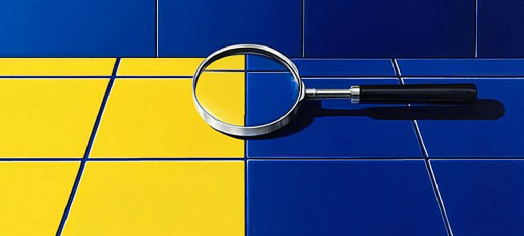 A microscope on a tiled floor