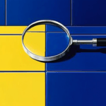 A microscope on a tiled floor
