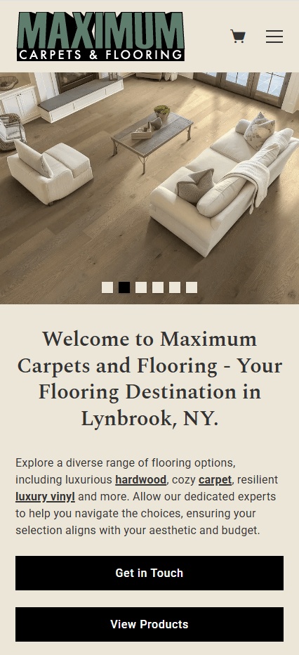 A mobile-friendly flooring store website