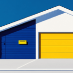 A yellow garage door