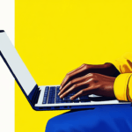 A handyman using a computer