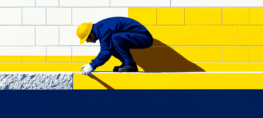 A hardscaper at work