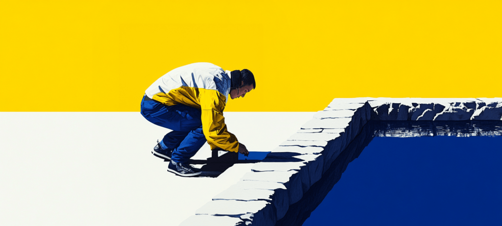 A hardscaper at work
