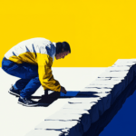 A hardscaper at work