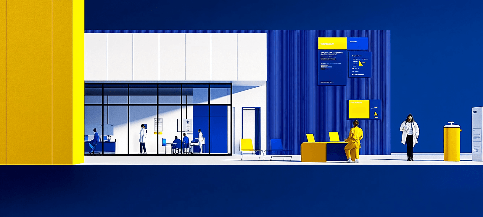 Doctors outside medical center