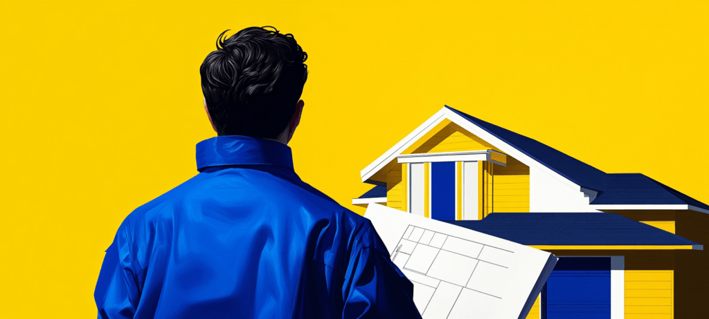 A home builder looking at a house