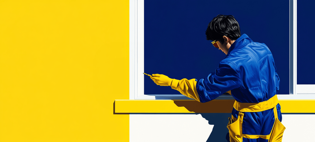 A person working on a home improvement project