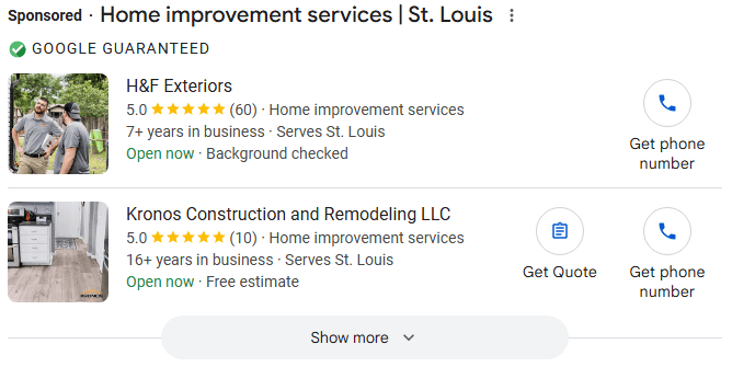 Home improvements LSAs