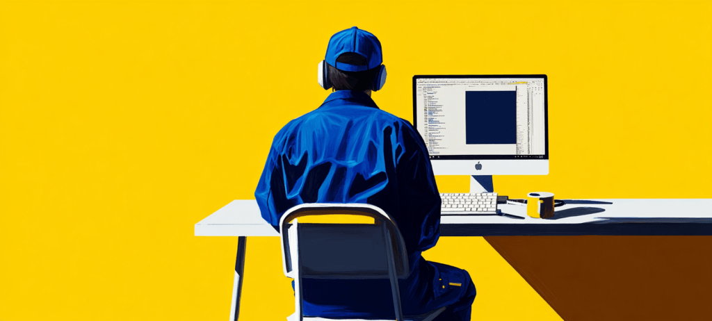 A home improvement business owner working on a website