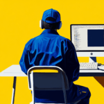 A home improvement business owner working on a website