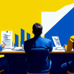 A home services team at a table with charts