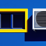 HVAC system on blue house