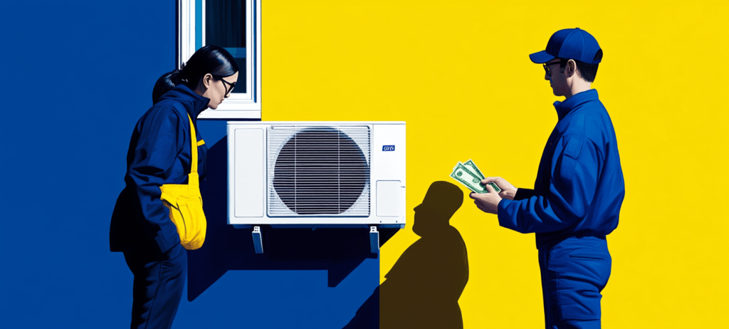 HVAC technicians working