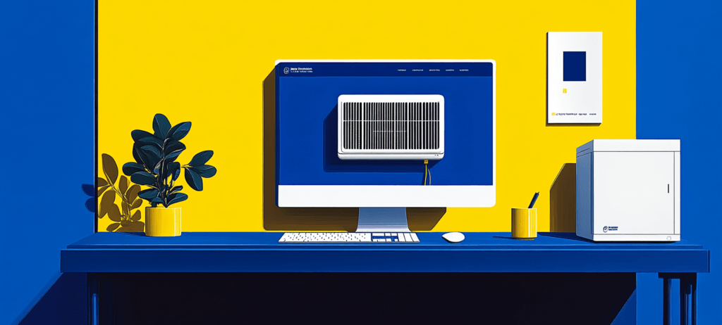 HVAC websites on monitor