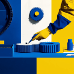 Industrial technician repairing cog