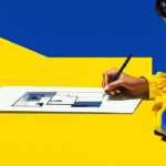 An interior designer drawing