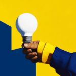 A light bulb being held