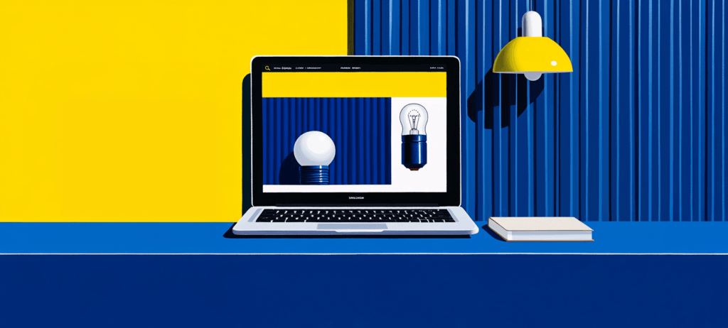 A website with light bulbs