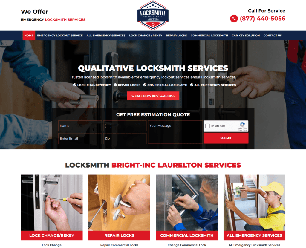 Locksmith business's website