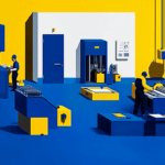 A manufacturing machinery floor
