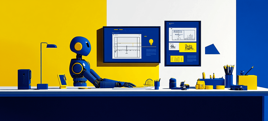 A robot operating an assembly line