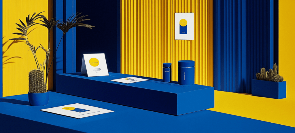 Brand pamphlets on desk