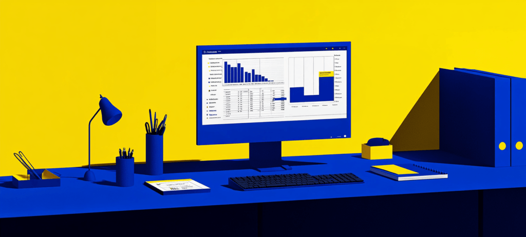 A budget chart on a desktop